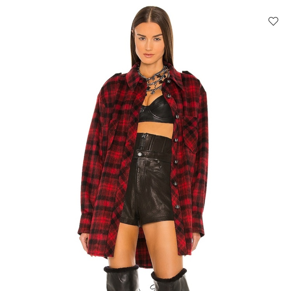 Dundas x Revolve London Oversized Plaid Shirt size small